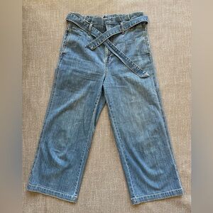 Madewell Women’s Paperbag Waist Wide-Leg Jeans S 29 Light Wash Belted 92% Cotton